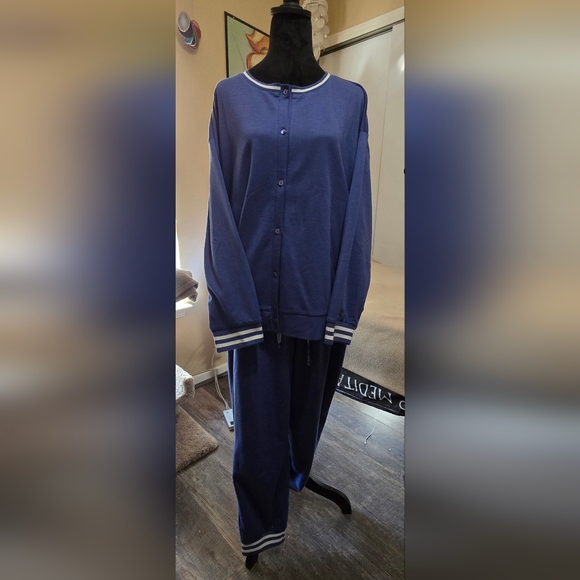 Muk Luks Pants - Muk Luks 1x Blue Women's Jog Suit (F)